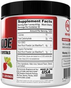 img 1 attached to 🥤 Evlution Nutrition Beet Mode: Concentrated Beet Root Crystals for Enhanced Nitric Oxide Production, Natural Circulation and Immune Support, Packed with Antioxidants, Vegan and Non-GMO, ideal for Endurance and Superfood Nutrition (Black Cherry Flavor, 30 Servings)