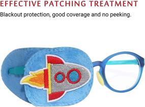 img 1 attached to 👁️ Fun Astropic Eye Patches: Cover Either Eye for Kids Glasses (Rocket & Football) - 2Pcs