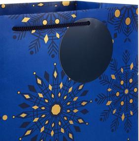 img 1 attached to 🎁 Hallmark Holiday Gift Bags Navy Blue and Gold Assorted Sizes - 8 Bags: 3 Small 6&#34;, 3 Medium 9&#34;, 2 Large 13&#34; - Dots, Diamonds, and Starry Snowflakes for Christmas, Hanukkah, Weddings, Graduations, and More