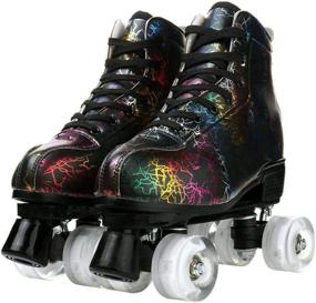 img 4 attached to 🎉 YYW High-top Roller Skates: Adjustable Double Row Skates for Indoor and Outdoor Use