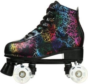 img 2 attached to 🎉 YYW High-top Roller Skates: Adjustable Double Row Skates for Indoor and Outdoor Use