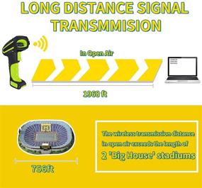 img 3 attached to 🔍 Alacrity 2021 Enhanced 2D Industrial Barcode Scanner: Wireless Charging Stand, 1968 Feet Transmission Range, 433Mhz Wireless & Bluetooth 2in1 Barcode Reader, Shockproof Dustproof, Hands-Free