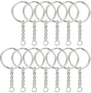 metal split keychain ring set - 50 key chains with 25mm open jump ring and connector - diy key ring making kit logo