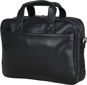 img 1 attached to Ben Sherman Top Zip Laptop Portfolio Briefcase: Sleek & Stylish, Black, Perfect for Any Size