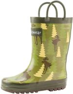 oaki children's waterproof 🌧️ rubber rain boots with convenient handles logo