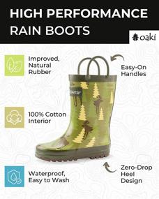 img 3 attached to OAKI Children's Waterproof 🌧️ Rubber Rain Boots with Convenient Handles