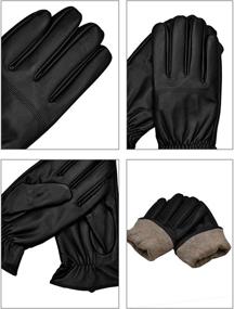 img 3 attached to Leather Winter Driving X Large Cashmere Men's Accessories for Gloves & Mittens