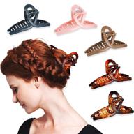 fiyace 5pcs claw clips: big hair clips jaw barrettes for women - anti-slip & strong grip clamp claw leopard print butterfly clips for various hair logo