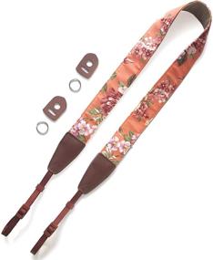 img 2 attached to 📷 Adjustable Vintage Orange Floral Camera Strap Neck Shoulder Belt for Women/Men - Nikon/Canon/Sony/Olympus/Samsung/Pentax DSLR/SLR