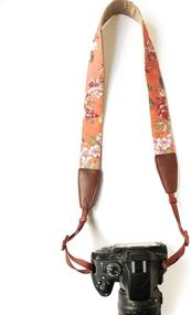 img 1 attached to 📷 Adjustable Vintage Orange Floral Camera Strap Neck Shoulder Belt for Women/Men - Nikon/Canon/Sony/Olympus/Samsung/Pentax DSLR/SLR