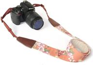 📷 adjustable vintage orange floral camera strap neck shoulder belt for women/men - nikon/canon/sony/olympus/samsung/pentax dslr/slr logo