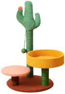 the ultimate cactus cat climbing frame: sisal scratching posts, fluffy sheep design, cat ball toy, and more! logo