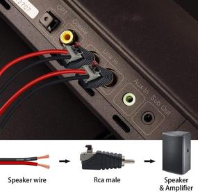 img 1 attached to 🔌 Poyiccot адаптер для колонок - RCA, конвертер, фоно разъем колонок сабвуфера RCA мужской - AV, видео аудио весенний пресс типа балуна на 2 винтовых терминала для CCTV - набор из 4шт.