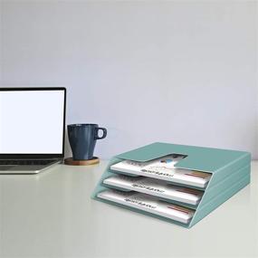 img 2 attached to 📁 Acrimet Solid Green Horizontal Triple File Folder Organizer