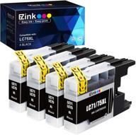 🖨️ e-z ink (tm) compatible ink cartridge replacement for brother lc-75 xl lc75 xl lc-71 xl lc71xl high yield - black (4 pack) - mfc-j6510dw mfc-j6710dw mfc-j6910dw mfc-j280w mfc-j425w logo