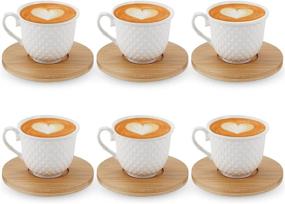 img 4 attached to ☕️ Espresso Porcelain Saucers and Demitasse Cups Set for Cappuccino