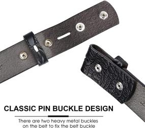 img 3 attached to HJONES Leather Buckle Silver Without Men's Accessories for Belts