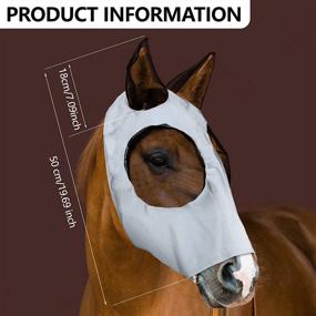 img 3 attached to 🐴 Geyoga Horse Fly Mask Cover with Ears - Eye Protection and Comfort Grip - Soft Mesh Horse Mask for Dust Protection and No-See-ums