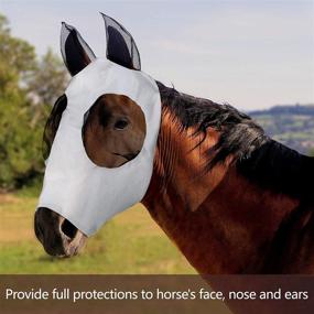 img 1 attached to 🐴 Geyoga Horse Fly Mask Cover with Ears - Eye Protection and Comfort Grip - Soft Mesh Horse Mask for Dust Protection and No-See-ums