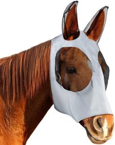 img 4 attached to 🐴 Geyoga Horse Fly Mask Cover with Ears - Eye Protection and Comfort Grip - Soft Mesh Horse Mask for Dust Protection and No-See-ums