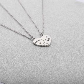 img 3 attached to 💕 Cherish the Bond: Mother & Son Necklace Set for Two – Matching Jewelry Gift