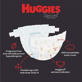 img 3 attached to 👶 Huggies Special Delivery Size 2 Baby Diapers - 74 Count, Hypoallergenic