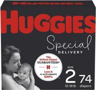 👶 huggies special delivery size 2 baby diapers - 74 count, hypoallergenic logo