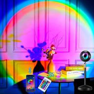 sunset lamp projection: 16 color sunset light with remote control and app, 180 degree rotation rainbow night light for bedroom, photography & live broadcast party логотип