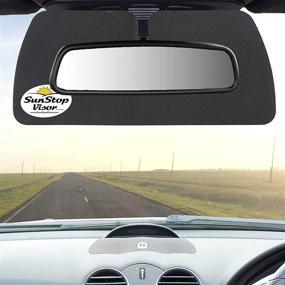 img 4 attached to 🌞 Universal Clip On SunStop Sun Visor for Car Mirrors – Windshield Sun Glare Car Visor – Sun Visor Extender Sun Blocker for Car Mirrors – Automotive Sun Protection Visor in Charcoal