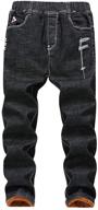 👖 cotton denim jeans for boys - toddler pants in jeans logo