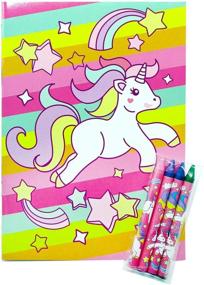 img 1 attached to 🦄 Unicorn Coloring Books for Kids - 12 Coloring Books & 48 Crayons Combo, Party Favors, Supplies, Prizes