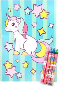 img 2 attached to 🦄 Unicorn Coloring Books for Kids - 12 Coloring Books & 48 Crayons Combo, Party Favors, Supplies, Prizes