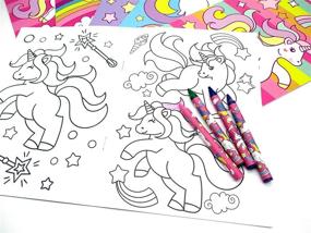 img 3 attached to 🦄 Unicorn Coloring Books for Kids - 12 Coloring Books & 48 Crayons Combo, Party Favors, Supplies, Prizes