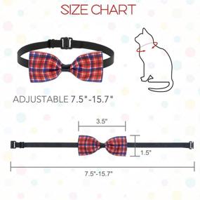 img 3 attached to 🐶 Plaid Dog Bow Ties Collar - 12 Pack Adjustable Cat Bowties - Pet Bowties Collar for Small-Medium Dogs, Puppies, and Cats