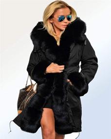 img 3 attached to 🧥 Aox Women's Winter Coat with Faux Fur Hood - Thicken Warm Casual Plus Size Outdoor Jacket Parka