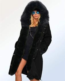 img 2 attached to 🧥 Aox Women's Winter Coat with Faux Fur Hood - Thicken Warm Casual Plus Size Outdoor Jacket Parka