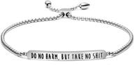 💪 empowering cancer survivor bracelet: adjustable stainless steel chain link jewelry for inspirational motivation and encouragement logo