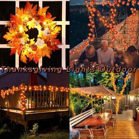 img 1 attached to 🍁 YEGUO Thanksgiving Decorations Lighted Fall Garland - 2 Pack Maple Leaves String Lights, Battery Operated, 20 Ft Total Length with 40 LED Fall Lights - Ideal for Indoor and Outdoor Holiday, Autumn, Home, Party, and Halloween Decor