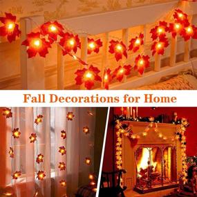 img 2 attached to 🍁 YEGUO Thanksgiving Decorations Lighted Fall Garland - 2 Pack Maple Leaves String Lights, Battery Operated, 20 Ft Total Length with 40 LED Fall Lights - Ideal for Indoor and Outdoor Holiday, Autumn, Home, Party, and Halloween Decor