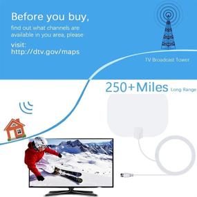 img 1 attached to 📺 Amplified HD Indoor Digital TV Antenna: 250+ Miles Range, 4K 1080p Support, Smart HDTV, Fire Stick Compatible