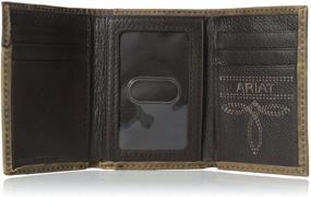 img 1 attached to 👔 Embroidered Brown Tri-Fold Men's Accessories by Ariat for Men