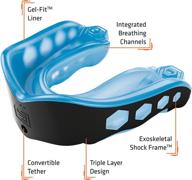 🏈 optimized gel max mouth guard by shock doctor - ideal mouthguard for football, lacrosse, hockey, basketball - flavored, suitable for youth & adult players logo