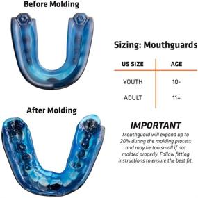 img 2 attached to 🏈 Optimized Gel Max Mouth Guard by Shock Doctor - Ideal Mouthguard for Football, Lacrosse, Hockey, Basketball - Flavored, Suitable for Youth & Adult Players