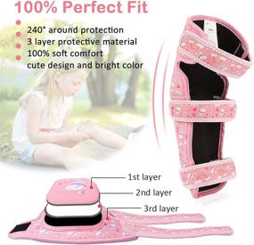 img 3 attached to 🛹 Premium Kids' Protective Gear Set: Soft Youth Toddler Knee Pads, Elbow Pads, Gloves - Ideal for Roller Skating and Skateboarding