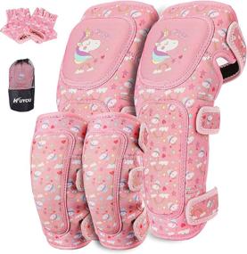 img 4 attached to 🛹 Premium Kids' Protective Gear Set: Soft Youth Toddler Knee Pads, Elbow Pads, Gloves - Ideal for Roller Skating and Skateboarding