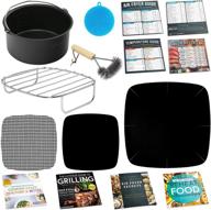 premium air fryer accessories set for costzon, cosori, chefman, dash, maxi-matic, nuwave, philips, secura, enklov, comfee +more: airfryer rack, cake pan & cooking guides logo