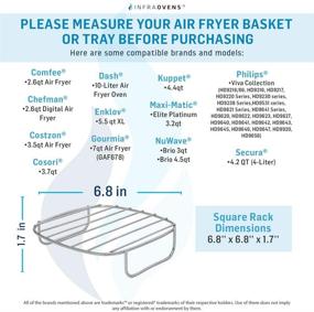 img 3 attached to Premium Air Fryer Accessories Set for Costzon, Cosori, Chefman, Dash, Maxi-Matic, NuWave, Philips, Secura, Enklov, Comfee +More: Airfryer Rack, Cake Pan & Cooking Guides