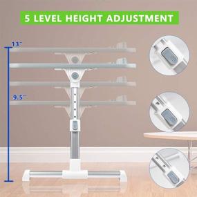 img 1 attached to 🛏️ Gray Adjustable Laptop Desk for Bed: Portable Stand with Foldable Legs – Height Adjustable Lap Desk for Home Work, Writing, Eating – Ideal for Sofa, Floor – Folding Tray Stand for Computers