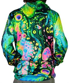 img 1 attached to 💯 Colorful Graphic 100% Polyester Hoodie Sweatshirt for Men and Women by Electro Threads