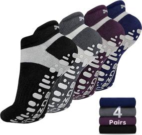 img 4 attached to 🧦 Women's Non-Slip Yoga Socks, Anti-Skid for Pilates, Barre, Hospitals | Grip Socks, Size 5-10